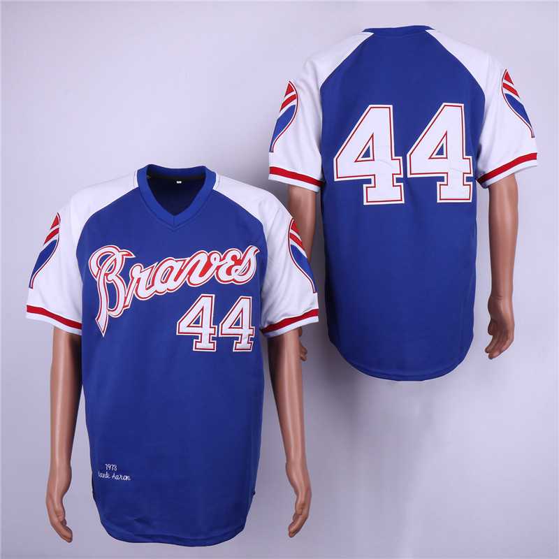 Braves 44 Hank Aaron Blue 1973 Throwback Jersey Dzhi,We sell and wholesale Braves 44 Hank Aaron Blue 1973 Throwback Jersey Dzhi on line form chian!